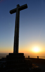 Sunset at Bussaco, Central Portugal, with the High Cross visible