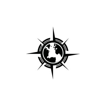 Globe world compass north east west south logo vector image