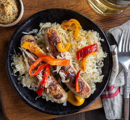 Grilled Bratwurst on a Plate