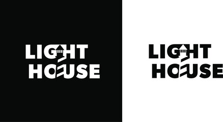 lighthouse logo template design vector
