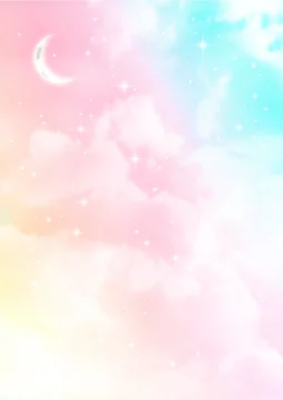 三日月と星とふわふわの雲 カラフルなパステルカラーの背景素材 Stock イラスト Adobe Stock 三日月と星とふわふわの雲 カラフルなパステルカラーの背景素材 Stock イラスト Adobe Stock
