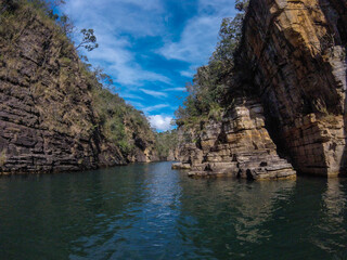 Fototapeta na wymiar Big canyon at a important lake in Minas Gerais, Brazil.