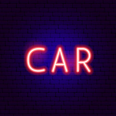 Car Neon Text