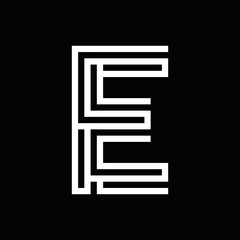 Minimal elegant monogram art logo. Outstanding professional trendy awesome artistic E initial based Alphabet icon logo. Premium Business logo White color on black background