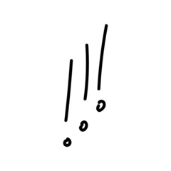 3 exclamation marks hand drawn sketch. Vector ilustration.
