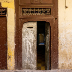 Traditional decorated door in Meknes, Morocco
