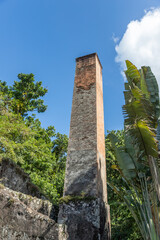 Fototapeta na wymiar Empress Josephine's Birthplace with ruins of sugar mill it Trois Ilets, Martinique, France