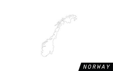 Norway map outline country vector llustration