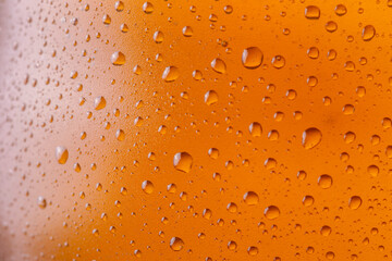 Texture of wet glass of ice cold pale beer