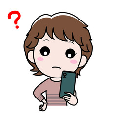 スマホを見て疑問を感じている女性1