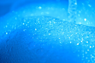 water drops on blue