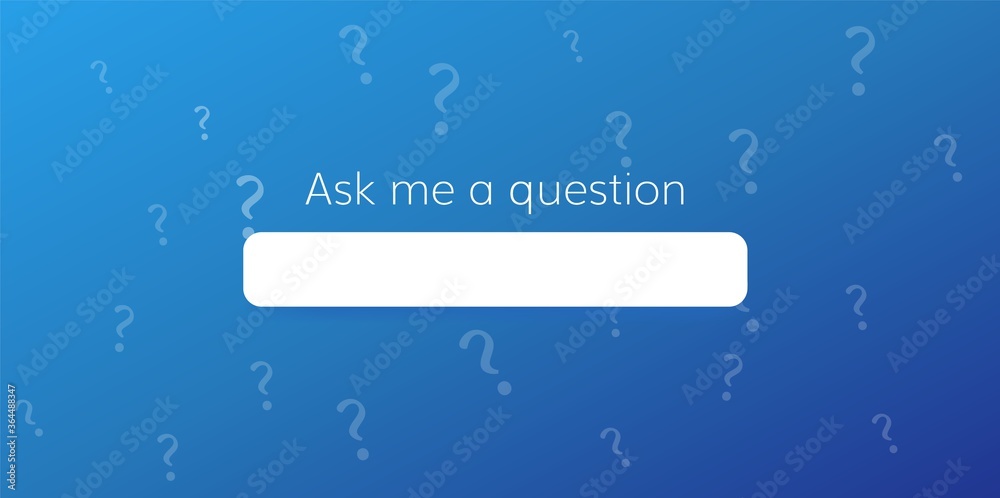 Poster ask me a question template. banner online interface ask question navigation web page.