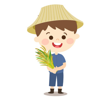 Cartoon  Thai Farmer 