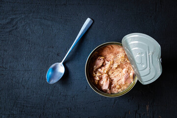 Canned food and tuna in cans
