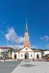 Naklejka premium St. Henry Catholic Church at the pier of Anses d’-Arlet, Martinique, France
