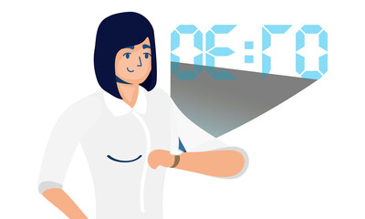 woman using reality virtual tech in smartwatch