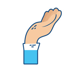 hand human receiving isolated icon