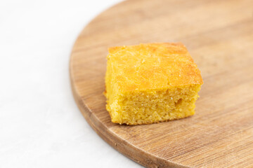 Homemade cornbread served on the plate