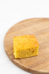 Homemade cornbread served on the plate