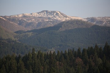 山, 風景, 山, 自然, 森, 空, 雪, 木, 景色, 頂点, 木, 青, 旅行, 公園, 岩, 雲, 範囲, ヒル, サマータイム, 緑, 全景, 高い, 雲,朝