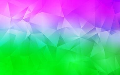 Obraz premium Light Pink, Green vector gradient triangles texture. Modern abstract illustration with triangles. Pattern for a brand book's backdrop.