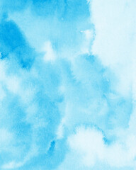 Soft Blue Watercolour Background, Digital Paper, Blue Texture