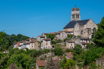 Fototapeta na wymiar View of the old city of Bellac in Limousin region, France