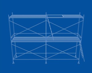 3D outline scaffold. 3D illustration