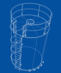 Oil tank outline. 3D illustration