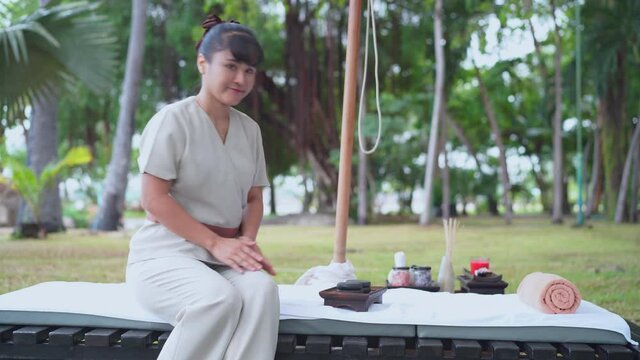 Masseuse female "Sawadee" at outdoor spa