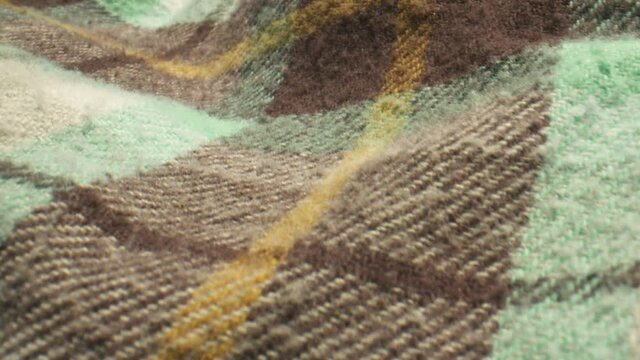 Close-up of plaid pattern, flannel fabric.