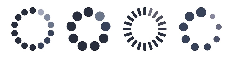 Loading icon set. Load bar collection. Vector illustration