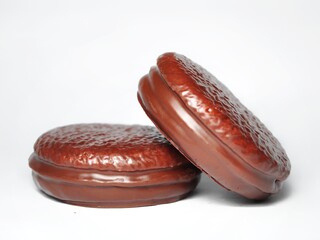 Choco pie isolated on white background