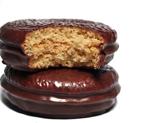 Choco pie isolated on white background