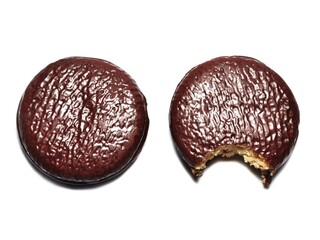 Choco pie isolated on white background