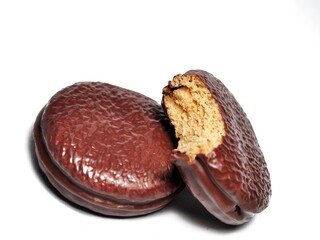 Choco pie isolated on white background