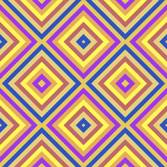Seamless pattern with rhombus. Endless geometric background. Multicolored backdrop from stripes.