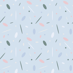 Seamless pattern of ellipses and lines. Endless colored background for your design.