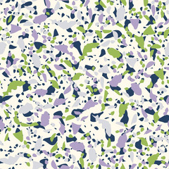 Terrazzo flooring vector seamless pattern. Texture of floor, composed of different kind of stone.