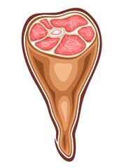 Obraz premium Vector illustration of Ham Leg on white background.