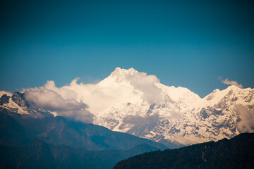 View of Himalayas in Sikkim 