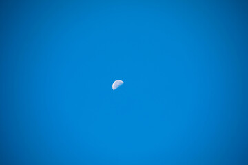 View of Moon in Sunny Day Light