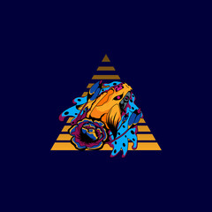 Mecha carp with sacred geometric shapes, suitable for the design of tshirts, posters, cellphone casings etc.