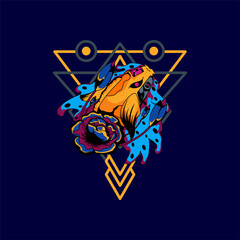 Mecha carp with sacred geometric shapes, suitable for the design of tshirts, posters, cellphone casings etc.