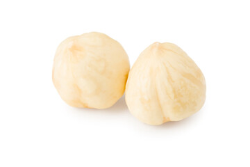 hazelnuts isolated on white background macro