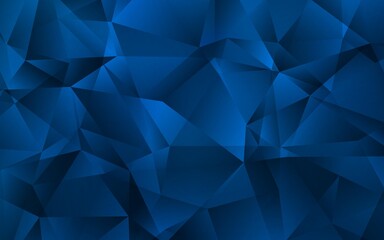 Dark BLUE vector triangle mosaic background. Creative illustration in halftone style with triangles. New template for your brand book.
