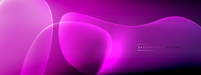 Vector abstract background - liquid bubble shapes on fluid gradient with shadows and light effects. Shiny design template for text