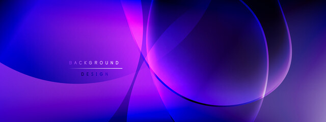 Vector abstract background - liquid bubble shapes on fluid gradient with shadows and light effects. Shiny design template for text