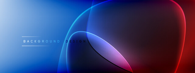 Vector abstract background - liquid bubble shapes on fluid gradient with shadows and light effects. Shiny design template for text