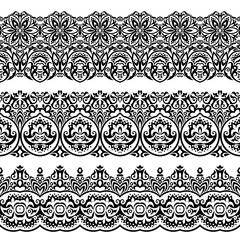 Abstract ethnic nature seamless line art stripes